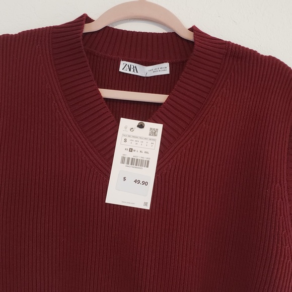 NWT Zara Beautiful Burgundy Wool Blend Vest - Picture 6 of 14